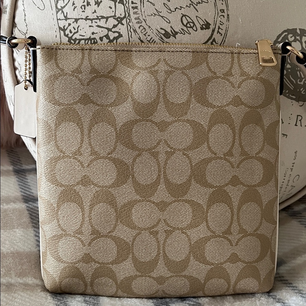 Coach Beige Signature Crossbody Bag - Picture 4 of 10